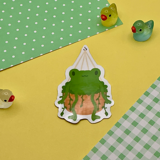 Frog Plant Sticker